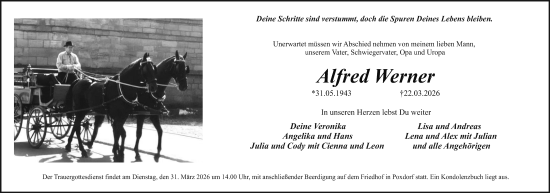 Anzeige von Alfred Werner von MGO