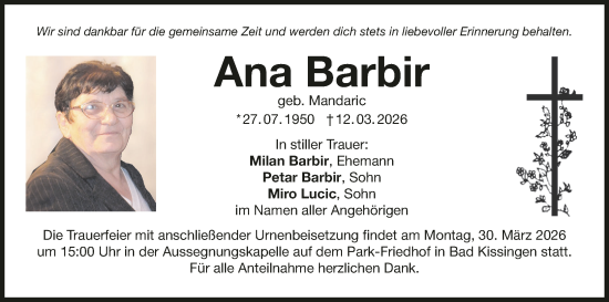 Anzeige von Ana Barbir von MGO