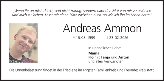 Anzeige von Andreas Ammon von MGO