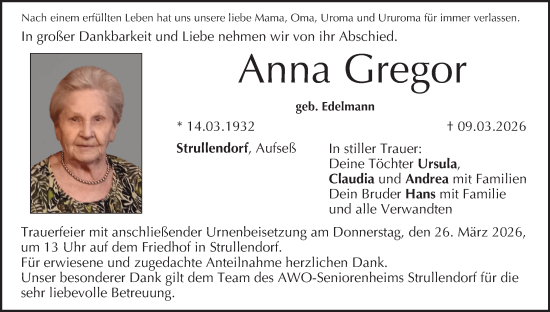 Anzeige von Anna Gregor von MGO