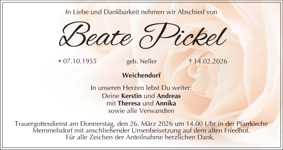 Anzeige von Beate Pickel von MGO