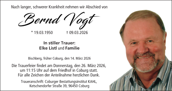 Anzeige von Bernd Vogt von MGO