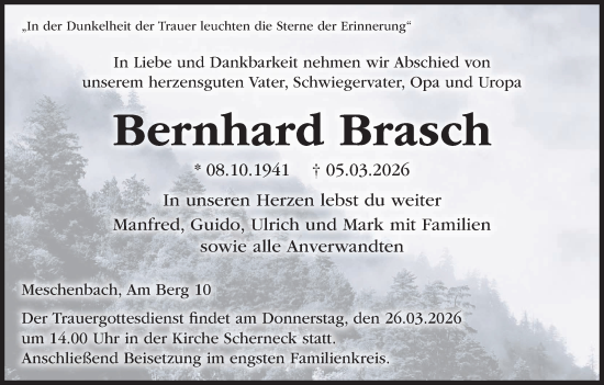 Anzeige von Bernhard Brasch von MGO