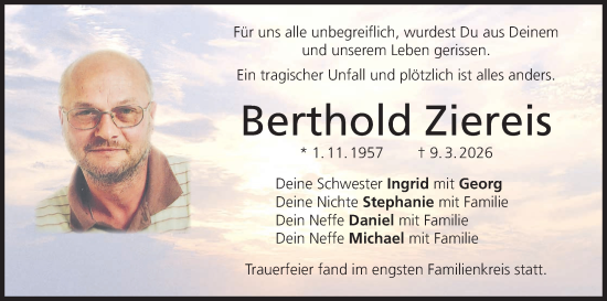 Anzeige von Berthold Ziereis von MGO
