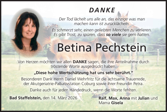 Anzeige von Betina Pechstein von MGO
