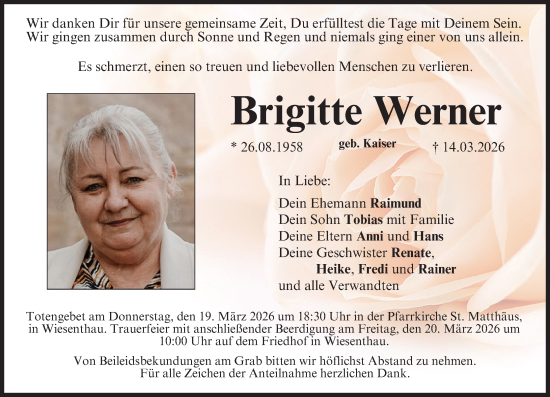 Anzeige von Brigitte Werner von MGO