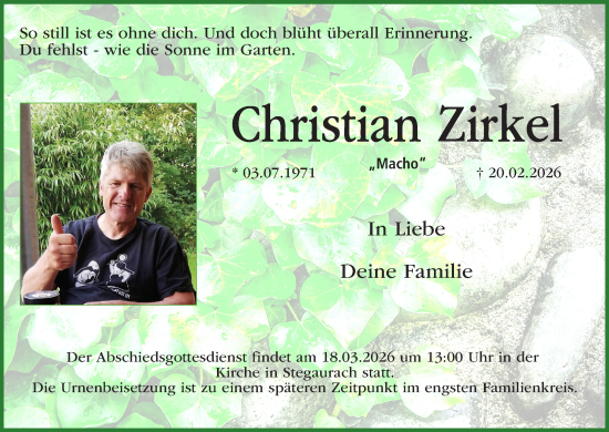 Anzeige von Christian Zirkel von MGO