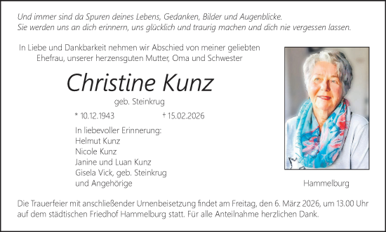 Anzeige von Christine Kunz von MGO