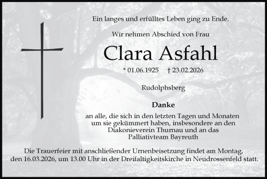Anzeige von Clara Asfahl von MGO