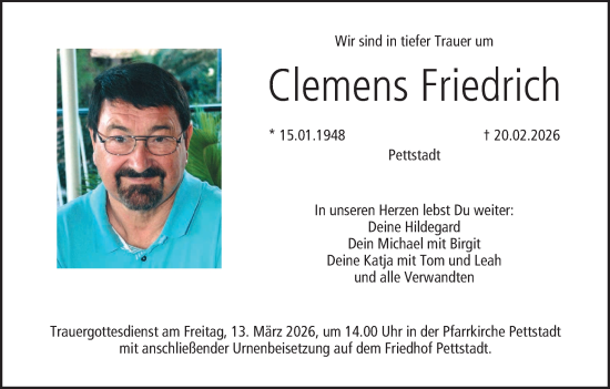 Anzeige von Clemens Friedrich von MGO