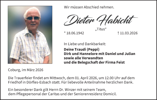 Anzeige von Dieter Habicht von MGO
