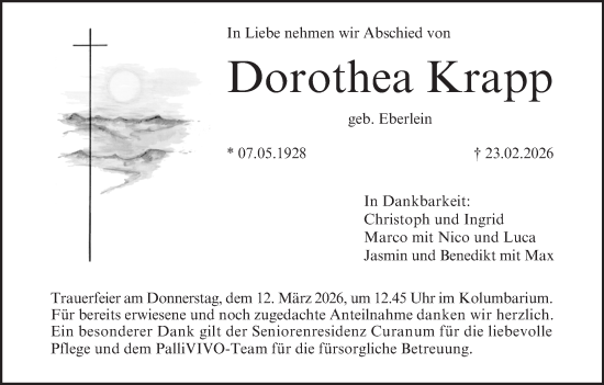 Anzeige von Dorothea Krapp von MGO