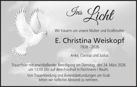 Anzeige von E. Christina Weiskopf von MGO