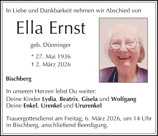 Anzeige von Ella Ernst von MGO