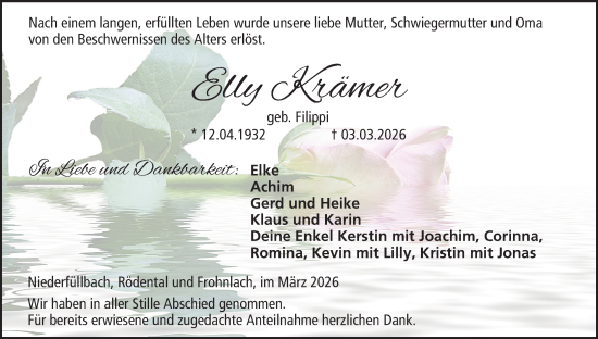Anzeige von Elly Krämer von MGO