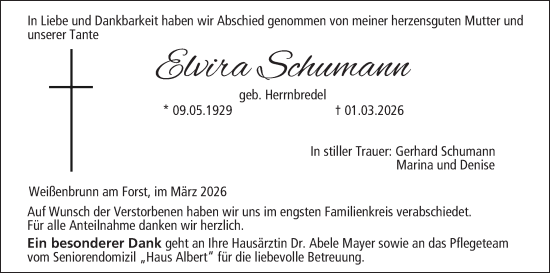 Anzeige von Elvira Schumann von MGO