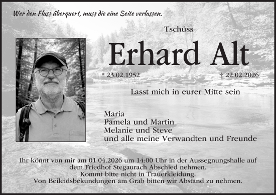 Anzeige von Erhard Alt von MGO