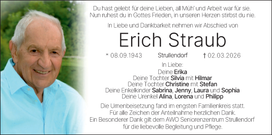 Anzeige von Erich Straub von MGO