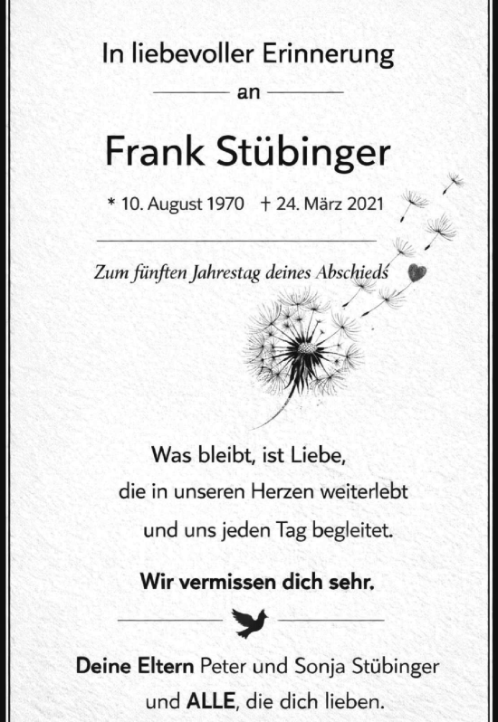 Anzeige von Frank Stübinger von MGO