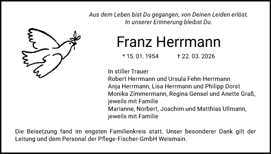 Anzeige von Franz Herrmann von MGO