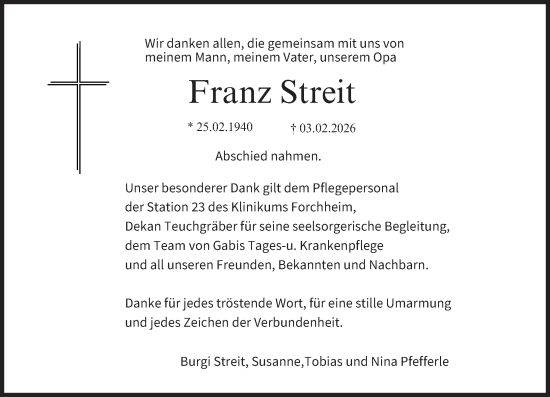 Anzeige von Franz Streit von MGO