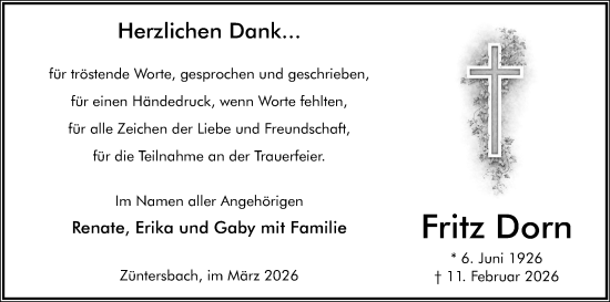 Anzeige von Fritz Dorn von MGO