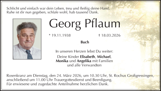 Anzeige von Georg Pflaum von MGO