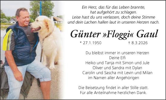 Anzeige von Günter Gaul von MGO