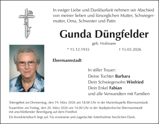 Anzeige von Gunda Düngfelder von MGO