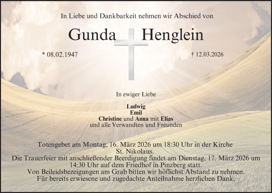 Anzeige von Gunda Henglein von MGO