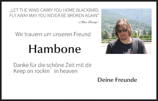 Anzeige von Hambone  von MGO