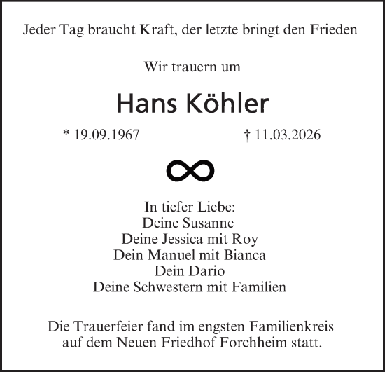 Anzeige von Hans Köhler von MGO