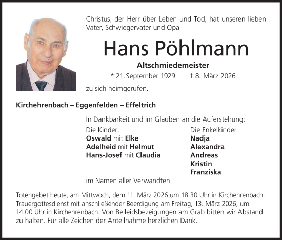 Anzeige von Hans Pöhlmann von MGO