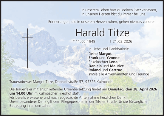 Anzeige von Harald Titze von MGO