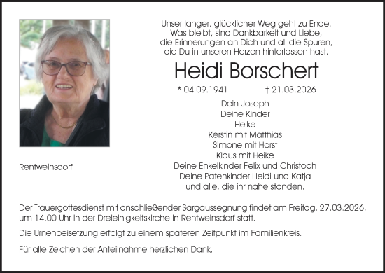 Anzeige von Heidi Borschert von MGO