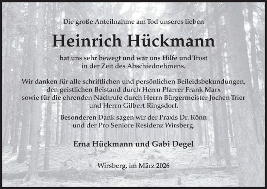Anzeige von Heinrich Hückmann von MGO