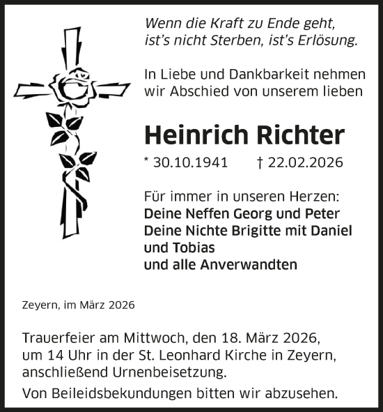 Anzeige von Heinrich Richter von MGO