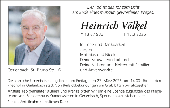 Anzeige von Heinrich Völkel von MGO