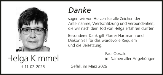 Anzeige von Helga Kimmel von MGO