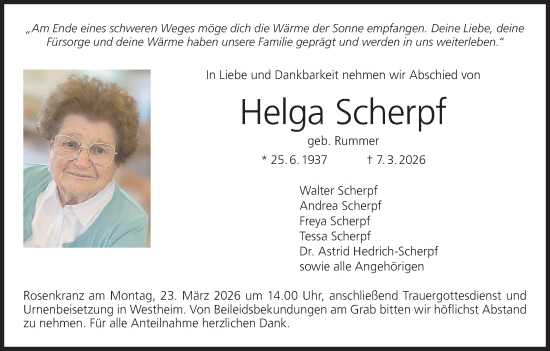 Anzeige von Helga Scherpf von MGO