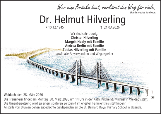 Anzeige von Helmut Hilverling von MGO