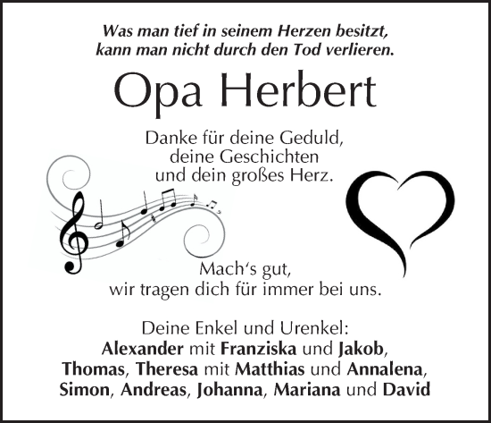 Anzeige von Herbert Lorenz von MGO