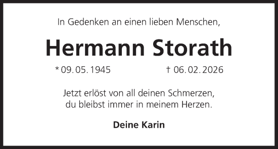 Anzeige von Hermann Storath von MGO
