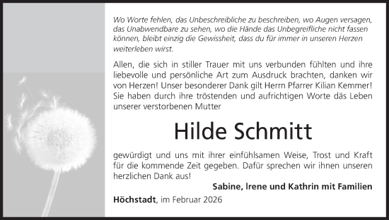 Anzeige von Hilde Schmitt von MGO