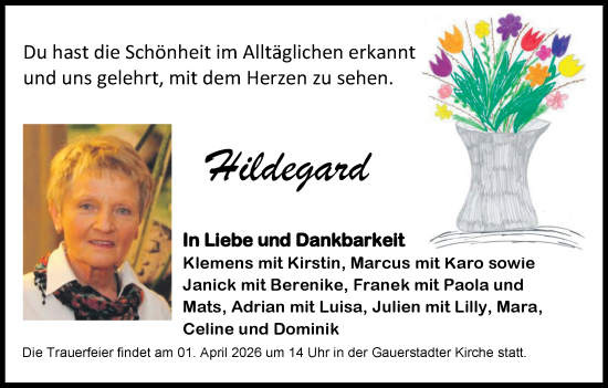 Anzeige von Hildegard  von MGO