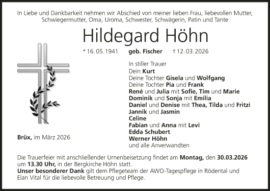 Anzeige von Hildegard Höhn von MGO