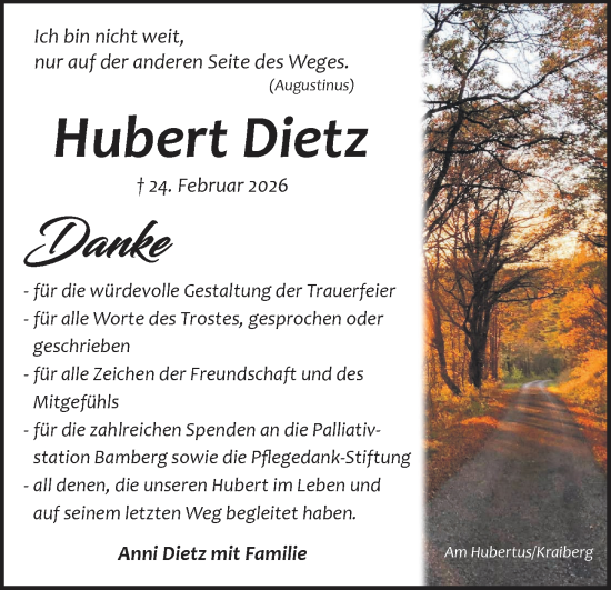 Anzeige von Hubert Dietz von MGO