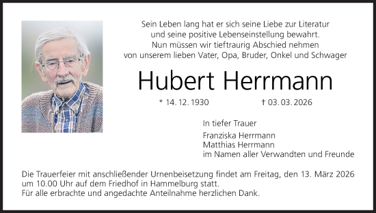 Anzeige von Hubert Herrmann von MGO