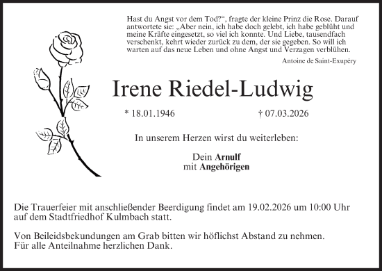 Anzeige von Irene Riedel-Ludwig von MGO