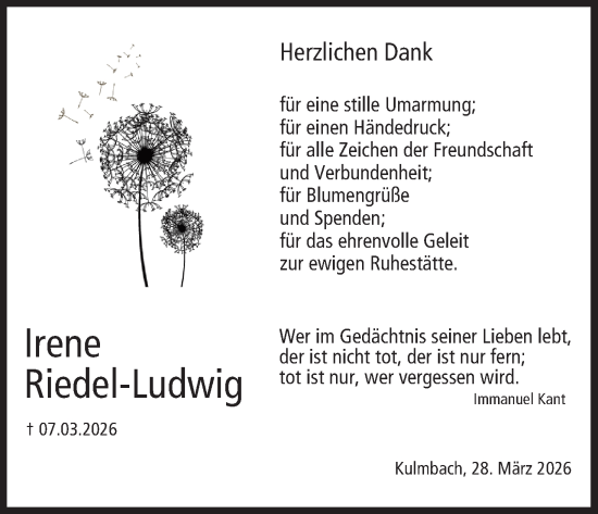 Anzeige von Irene Riedel-Ludwig von MGO